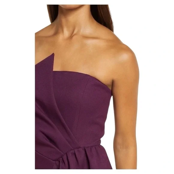 Elliatt Reception Cascade Ruffle Strapless Structured Cocktail Midi Dress Small - Picture 11 of 16